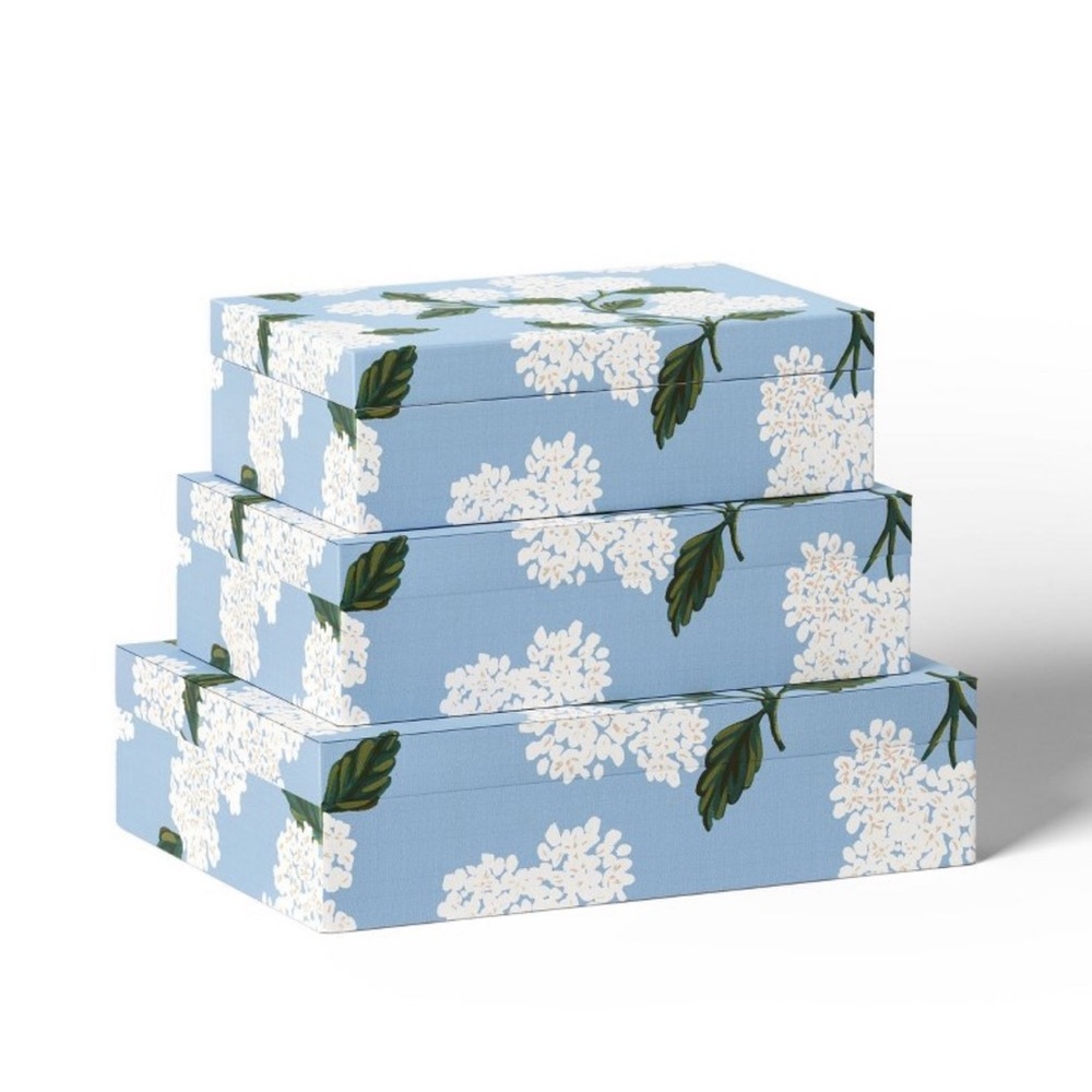 Rifle Paper Co. x Target Hydrangea
Decorative Storage Box- NWT large